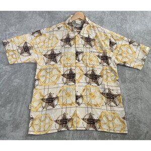 SouthPole Shirt Mens Medium Short Sleeve Signature Logo Button Up AOP Streetwear